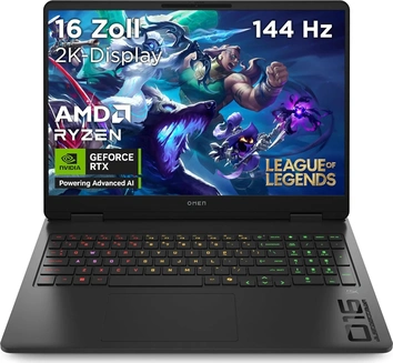 HP OMEN Gaming Laptop 16-ap0172ng, Shadow Black, Ryzen 9 8940HX, 16GB RAM, 512GB SSD, GeForce RTX 5060