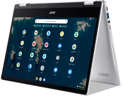 Acer Chromebook Spin 314 CP314-1HN-C07F, Sparkly Silver, Celeron N5100, 8GB RAM, 128GB Flash