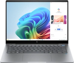 HP OmniBook X AI 14-fe0060ng, Meteor Silver, Snapdragon X Elite - X1E-78-100, 16GB RAM, 1TB SSD