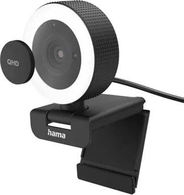 Hama C-850 Pro QHD webcam с кольцевой подсветкой, с пультом ДУ