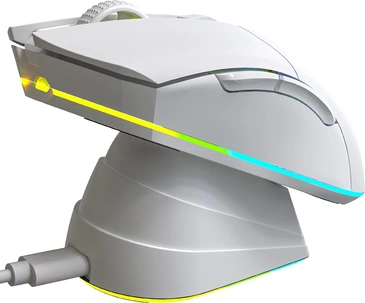 Klim Blaze Pro rechargeable wireless RGB with charging station, white, USB
