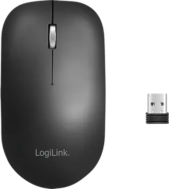 LogiLink Lightweighted wireless travel Mouse black, USB