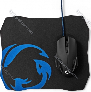 Nedis Gaming Mouse and mousepad set, black, USB