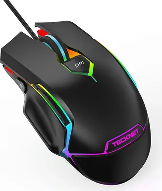 TeckNet wired RGB Gaming Mouse 16000DPI black, USB