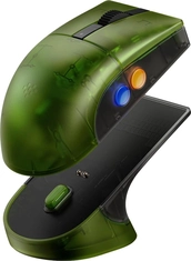 8BitDo Retro R8 Mouse with charging station, Xbox Edition, green/black, USB/Bluetooth