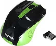 Approx APPWMEGP wireless Optical Mouse black-green, USB