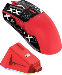 Attack Shark X11 wireless Gaming Mouse red, incl. Grip Tape, USB/Bluetooth
