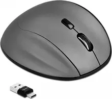 DeLOCK ergonomic optical 5-button 3in1 mouse, grey, USB/Bluetooth