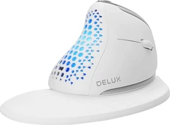 DeLUX Seeker wireless Ergonomic vertical Mouse, white, USB/Bluetooth