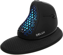DeLUX Seeker wireless Ergonomic vertical Mouse, black, USB/Bluetooth