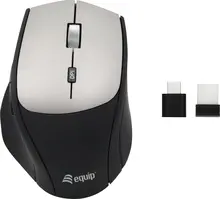 Equip Life wireless Mouse with Dual-Connect adapter, grey/black, USB