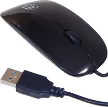 Manhattan Slim Optical Mouse black, USB