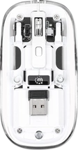 Manhattan transparent rechargeable wireless Mouse, transparent/white, USB