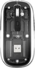 Manhattan transparent rechargeable wireless Mouse, transparent/black, USB