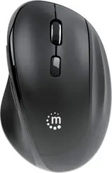 Manhattan wireless Ergonomic Mouse with 2-in-1 USB Receiver, black, USB