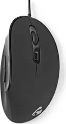 Nedis wired Ergonomic Mouse, black, USB
