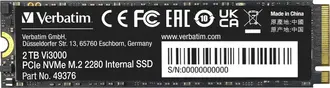Verbatim Vi3000 PCIe NVMe SSD 2TB, M.2 2280 / M-Key / PCIe 3.0 x4