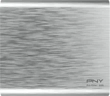 PNY Pro Elite Portable SSD, Silver Brush, 500GB, USB-C 3.1