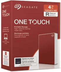 Seagate One Touch Portable HDD +Rescue, Red, 4TB, USB 3.0 Micro-B