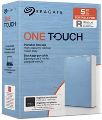 Seagate One Touch Portable HDD +Rescue, Light Blue, 5TB, USB 3.0 Micro-B