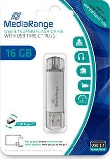 MediaRange Kombo-Speicherstick 16GB, USB-A 3.0/USB-C 3.0